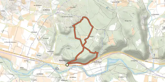 The Les Beaumettes - Balade des garrigues track on the IGN map