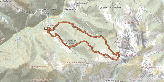 The Col Fromage depuis Bramousse - Guillestre track on the IGN map