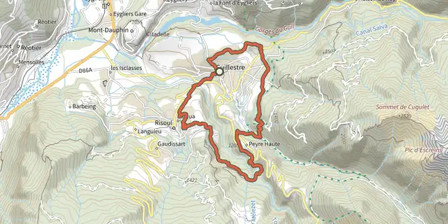 The Panacelle en VTT - Guillestre / Risoul track on the IGN map