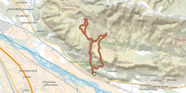 The Cheval-Blanc - Sentier du Trou du Rat par Mayorques track on the IGN map