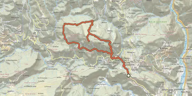 The Gilette - Le tour du Mont Lion track on the IGN map