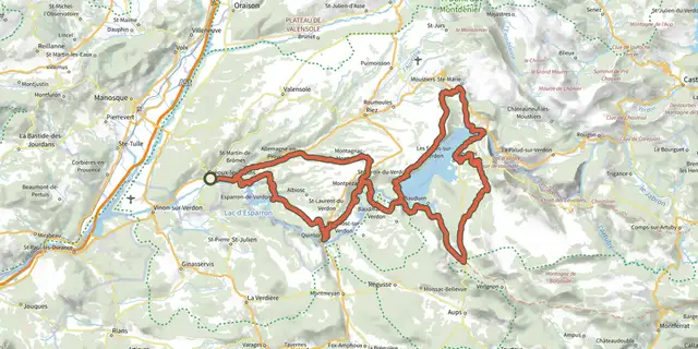 The A vélo au fil de l'eau track on the IGN map