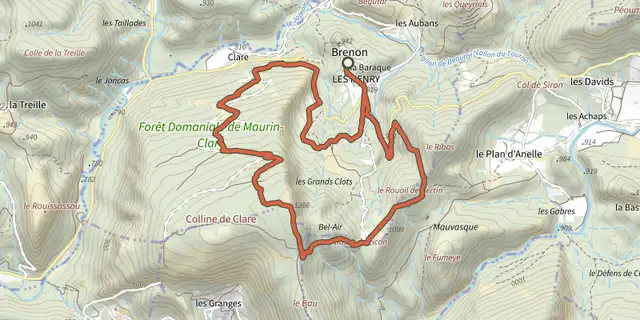 The Brenon - Le sommet de Clare track on the IGN map