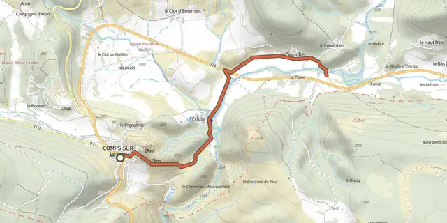 The Comps-sur-Artuby - Le Pont de la Souche track on the IGN map