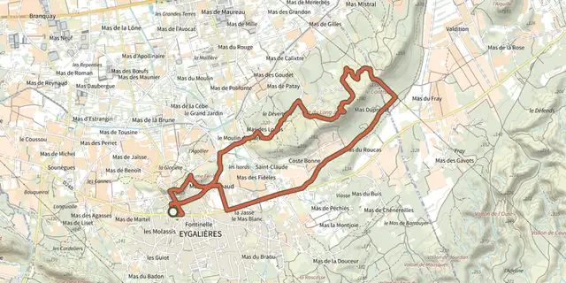 The Eygalieres - Du Contras à la chapelle Saint-Sixte track on the IGN map