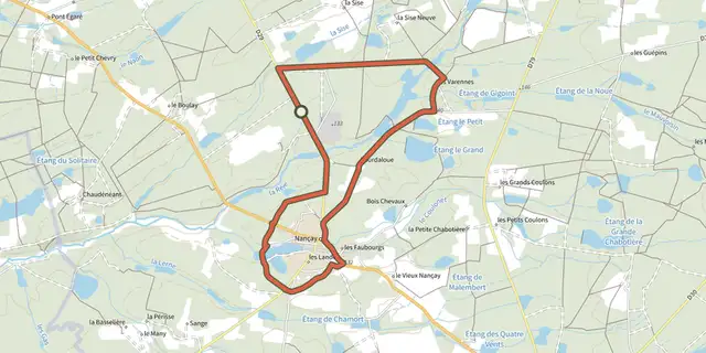 The Nançay track on the IGN map
