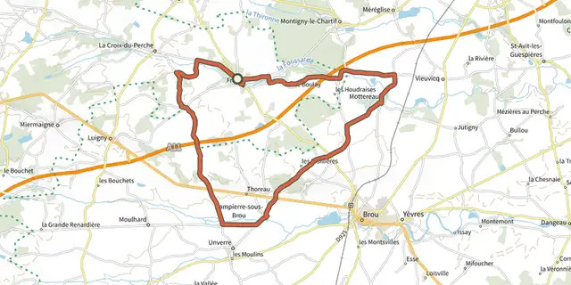 The Epis et colombages en Perche Gouet track on the IGN map