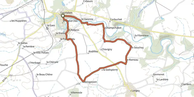 The A la recherche de la Chevêche track on the IGN map