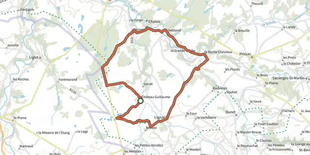 The Château Guillaume track on the IGN map