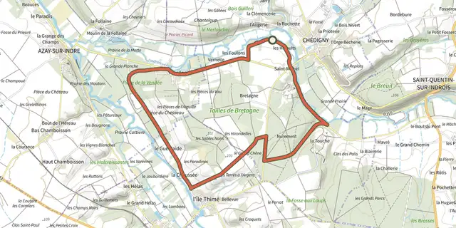 The Des roses et des vallées track on the OpenTopoMap map