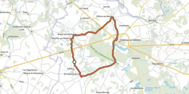 The Lac du Val Joyeux et campagne tourangelle track on the IGN map