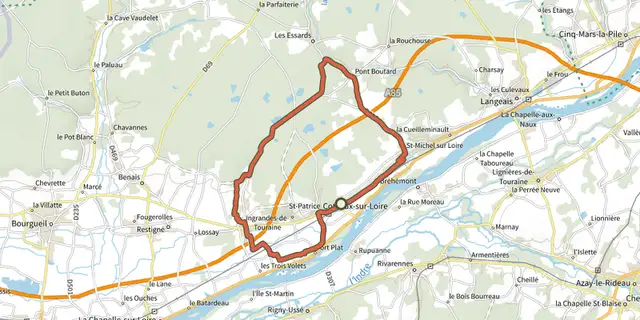 The Entre val et coteau track on the IGN map