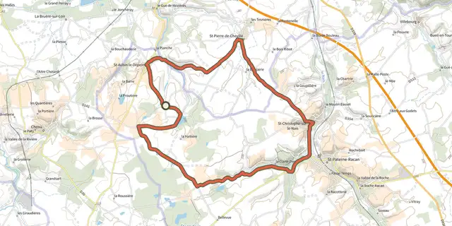 The La route des vergers track on the OpenTopoMap map