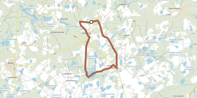 The En forêt sur la piste du Cerf track on the OpenTopoMap map