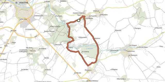 The La petite Beauce à vélo track on the IGN map