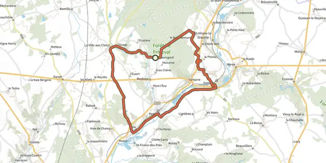 The Au fil du Loir et ses bocages track on the IGN map