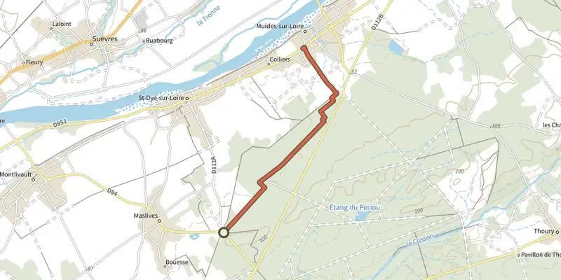 Carte du tracé de Boucle 11 ? sur le Plan IGN, départ et points de passage numérotés