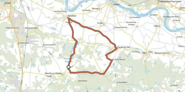 The Crochet Solognot track on the OpenTopoMap map
