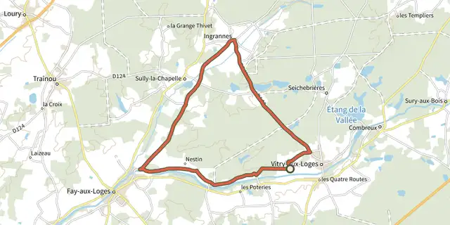 The Aux portes de la plus grande forêt domaniale de France track on the IGN map
