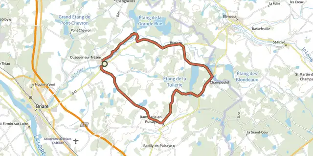 The Entre nature et histoire track on the IGN map