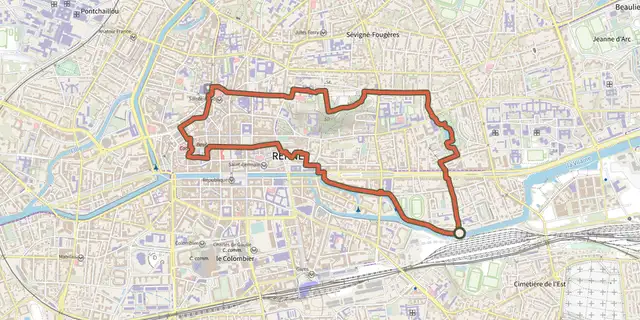 Tracé de Circuit Parcs et Vilaine sur le Plan IGN