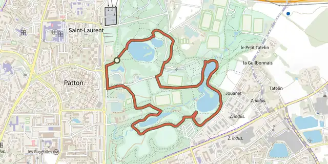 Tracé de Parcours de jogging Gayeulles Sud sur le Plan IGN