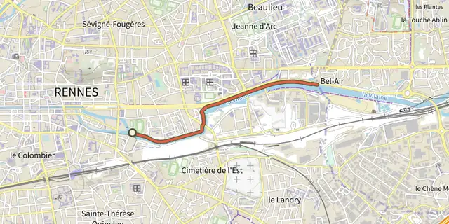 Tracé de Parcours de jogging Promenade des Bonnets Rouges sur le Plan IGN