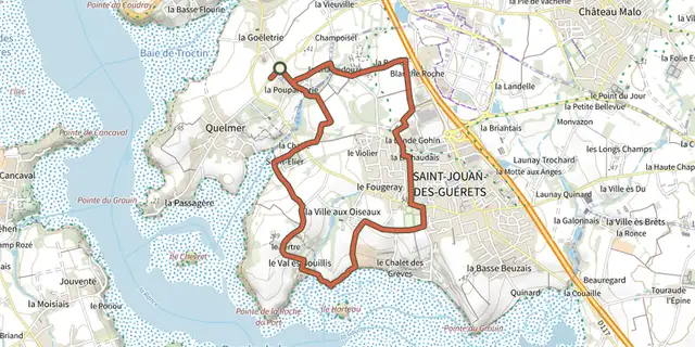The Balade Chlorophylle 2012, boucle 2 track on the IGN map