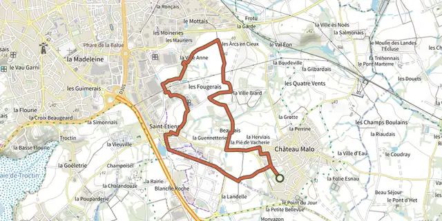 The Balade Chlorophylle 2013, boucle 2 track on the IGN map