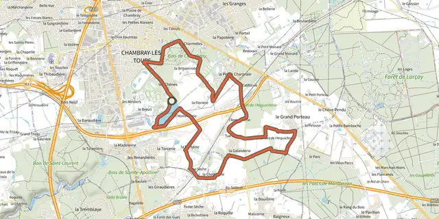 Tracé de Landes sur le Plan IGN