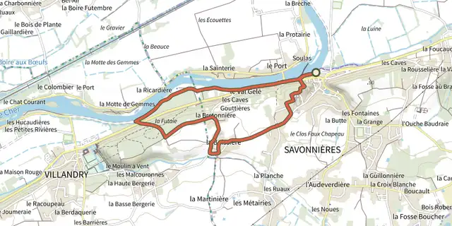The Sentier des cent marches track on the OpenTopoMap map