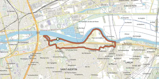 The Circuit jardins track on the IGN map