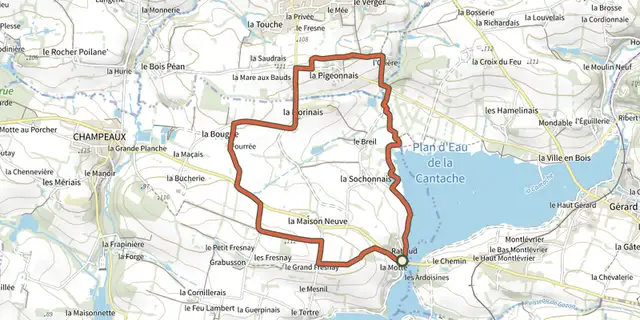 The La Corbanne Loop track on the IGN map