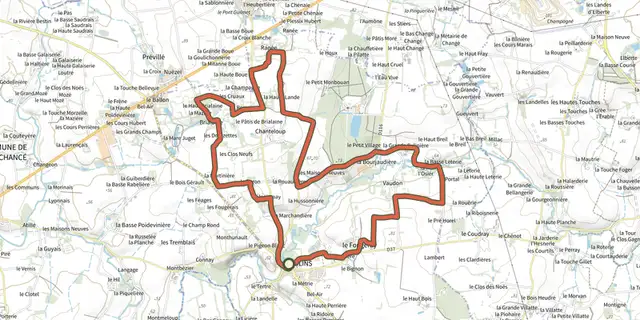 Tracé de Circuit des Châtaigniers sur le Plan IGN