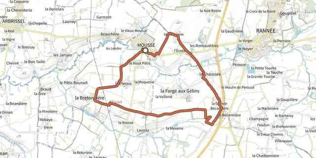 Tracé de Circuit des Crêtes sur le Plan IGN