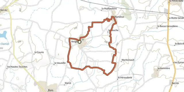 Tracé de Circuit des Korrigans sur le Plan IGN