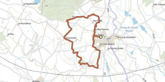 The Clermont Wood Loop track on the IGN map