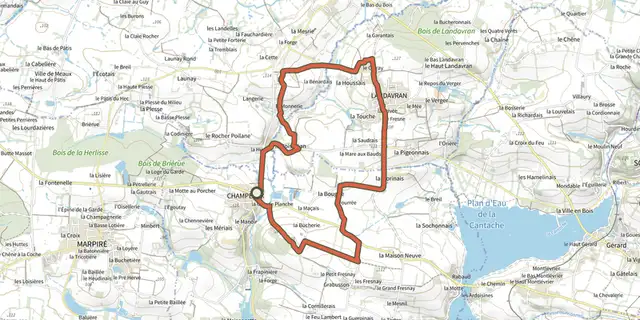 The Le Péan Loop track on the IGN map