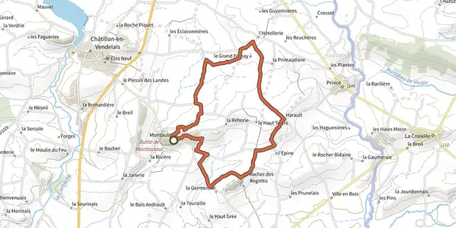 The Montautour Rock track on the IGN map